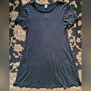 Polka Dot Short Sleeve Swing Dress in Black & White by Old Navy